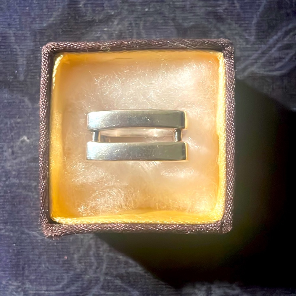 This sterling silver ring by Metalsmiths may have been worn once or twice.